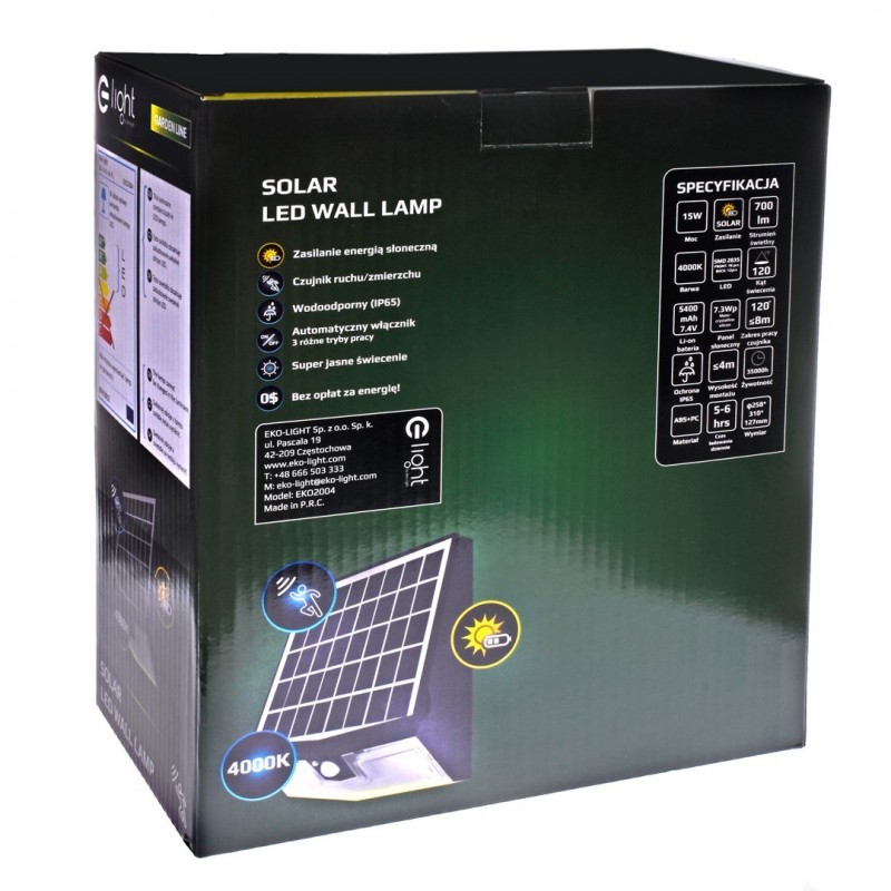 Lampa Solarna Transformer 15W 4000K