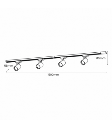 Zestaw Volf Track Złoty 4xGU10 1,5m