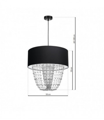 Lampa wisząca ALMERIA BLACK/CHROME 1xE27