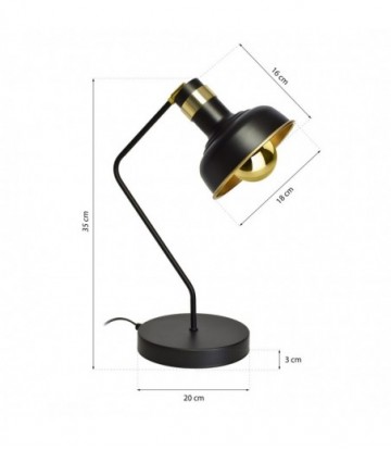 Lampa biurkowa MARGO BLACK/GOLD 1E27