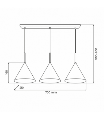 Lampa wisząca PERU BLACK 3xE27