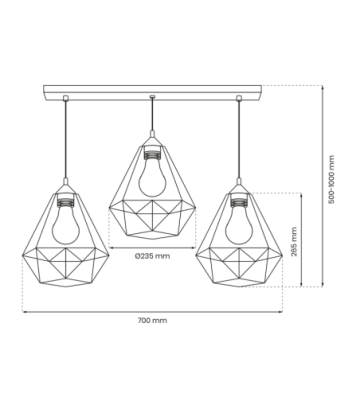 Lampa wisząca BASKET GRAY 3xE27