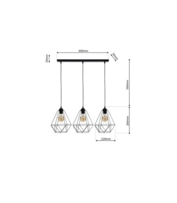 Lampa wisząca BASKET BLACK 3xE27