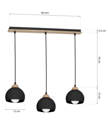 Lampa wisząca DAMA BLACK 3xE27