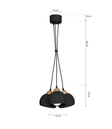 Lampa wisząca DAMA BLACK 3xE27