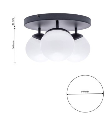 Lampa sufitowa SFERA BLACK 3xE14