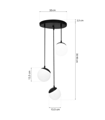 Lampa wisząca SFERA BLACK 3xE14