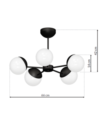 Żyrandol SFERA BLACK 5xE14