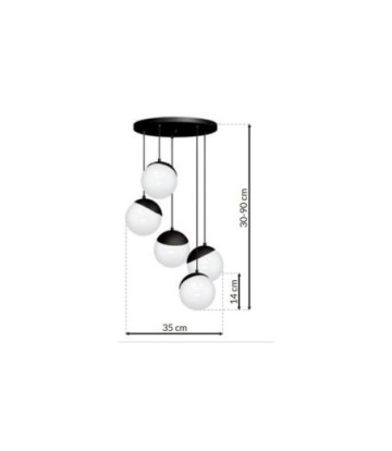 Lampa wisząca SFERA BLACK 5xE14