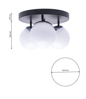 Lampa sufitowa SFERA BLACK/CHROME 3xE14