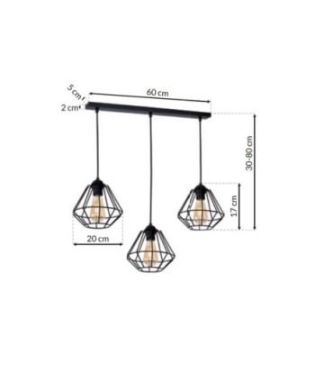 Lampa wisząca COLIN BLACK 3xE27