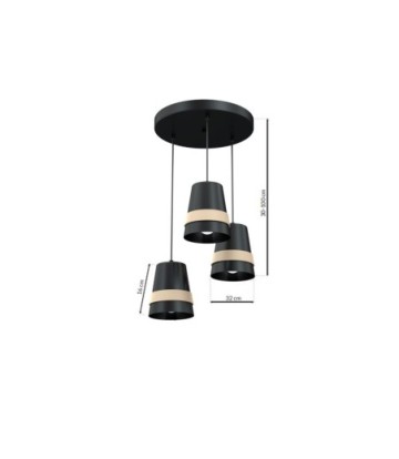 Lampa wisząca VENEZIA BLACK 3xE27