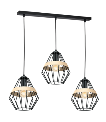 Lampa wisząca CLIFF BLACK 3xE27