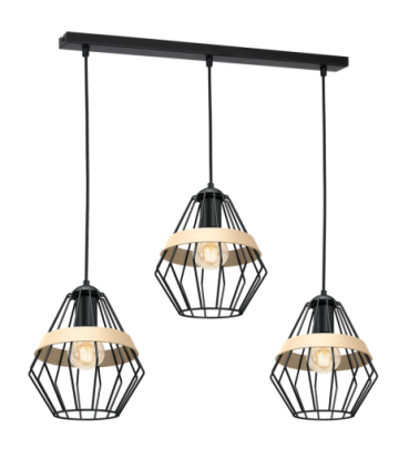 Lampa wisząca CLIFF BLACK 3xE27