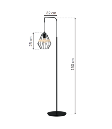 Lampa stojąca CLIFF BLACK 1xE27