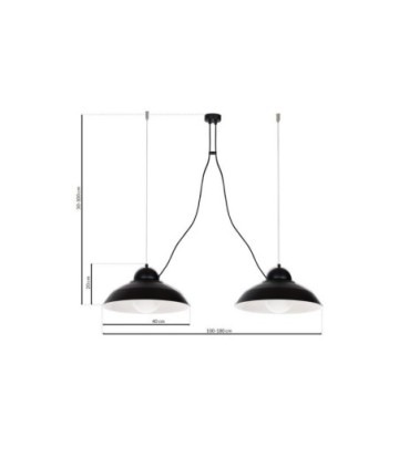 Lampa wisząca GUSTAV BLACK 2xE27