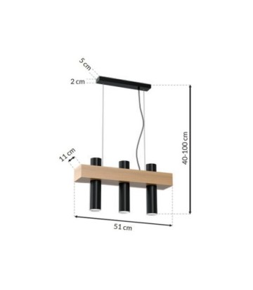 Lampa wisząca WEST BLACK 3xGU10