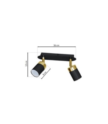 Lampa sufitowa JOKER BLACK/GOLD 2xGU10