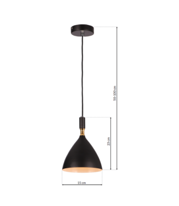 Lampa wisząca OTTO BLACK/GOLD 1xE27