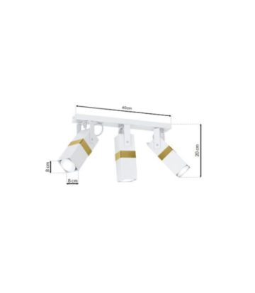 Lampa sufitowa VIDAR WHITE/GOLD 3xGU10