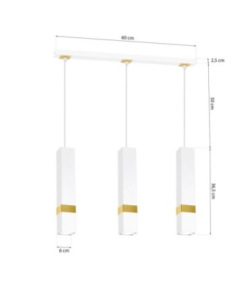 Lampa wisząca VIDAR WHITE/GOLD 3xGU10