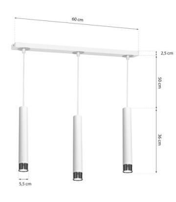 Lampa wisząca DANI WHITE/CHROME 3xGU10