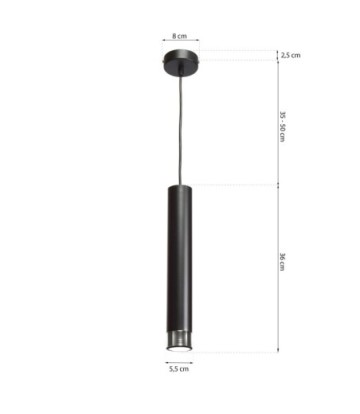 Lampa wisząca DANI BLACK/CHROME 1xGU10