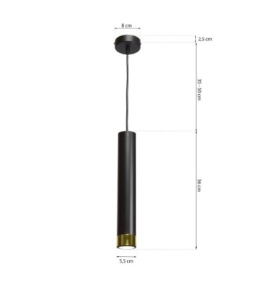 Lampa wisząca DANI BLACK/GOLD 1xGU10