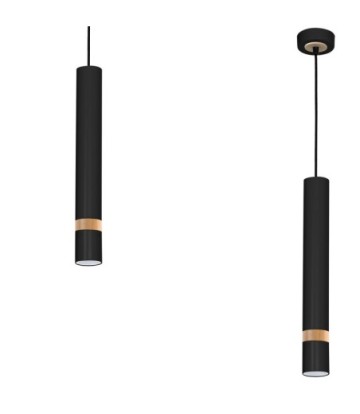 Lampa wisząca JOKER BLACK/WOOD 1xGU10