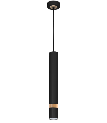 Lampa wisząca JOKER BLACK/WOOD 1xGU10