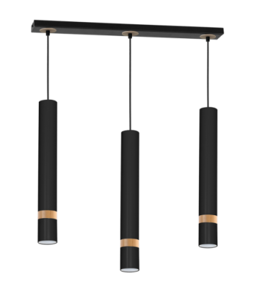 Lampa wisząca JOKER BLACK/WOOD 3xGU10