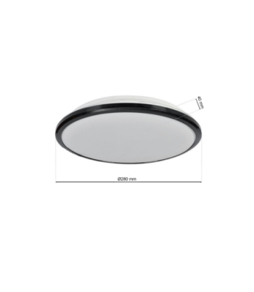 Plafon TERMA BLACK 18W LED IP44 Ø280 mm