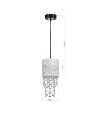 Lampa wisząca ALMERIA SILVER/BLACK 1xE27