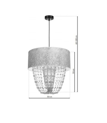 Lampa wisząca ALMERIA SILVER/BLACK 1xE27