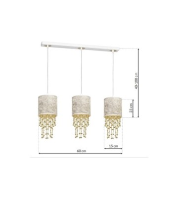 Lampa wisząca ALMERIA WHITE/GOLD 3xE27