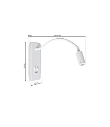 Lampka nocna BASE 8W+2W WHITE