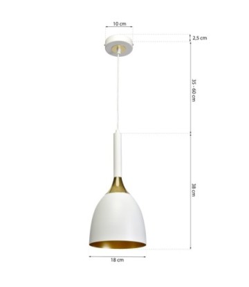 Lampa wisząca CLARK WHITE/GOLD 1xE27