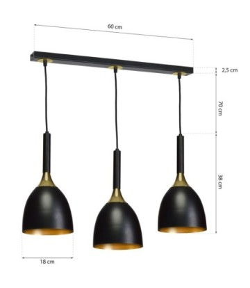 Lampa wisząca CLARK BLACK/GOLD 3xE27