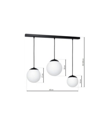 Lampa wisząca LIMA BLACK 3xE14