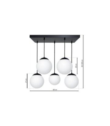 Lampa wisząca LIMA BLACK 5xE14