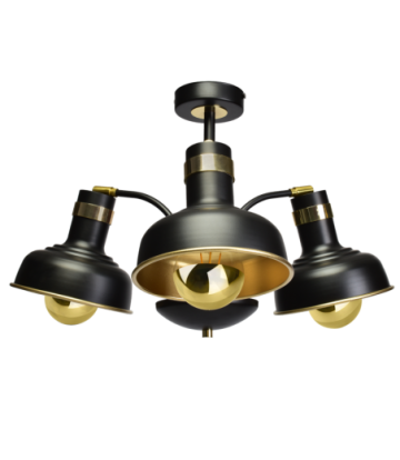 Lampa sufitowa MARGO BLACK/GOLD 3xE27