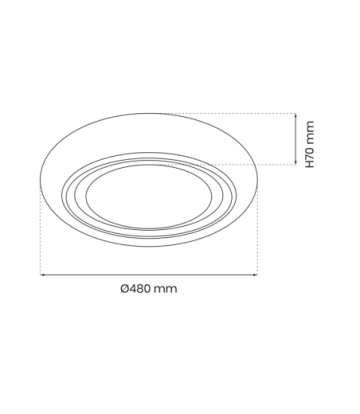 Plafon MEGAN Ø480 mm 48W LED