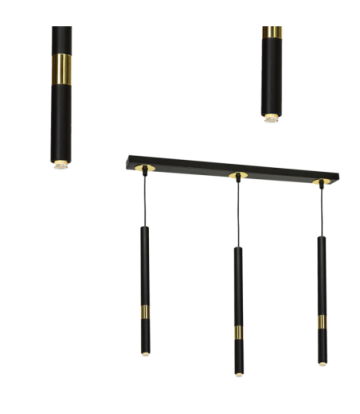 Lampa wisząca MONZA BLACK/GOLD 3xG9 8W