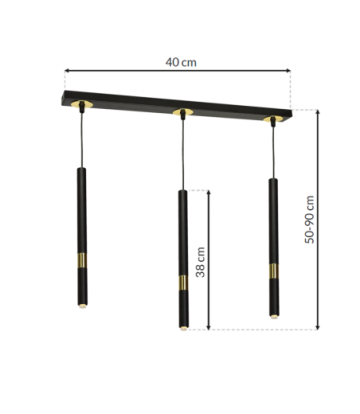 Lampa wisząca MONZA BLACK/GOLD 3xG9 8W