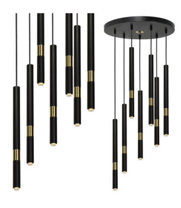 Lampa wisząca MONZA BLACK/GOLD 7xG9 8W