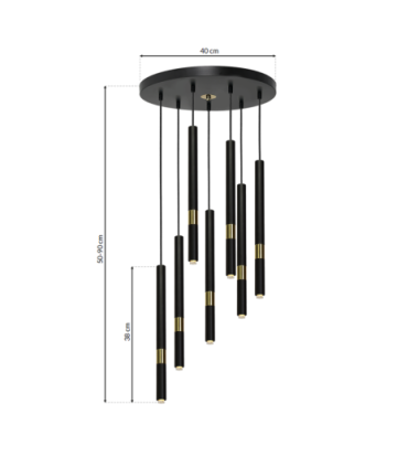 Lampa wisząca MONZA BLACK/GOLD 7xG9 8W