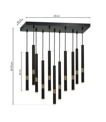 Lampa wisząca MONZA BLACK/GOLD 11xG9 8W