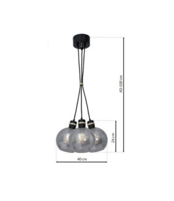 Lampa wisząca OMEGA BLACK/GOLD 3xE27