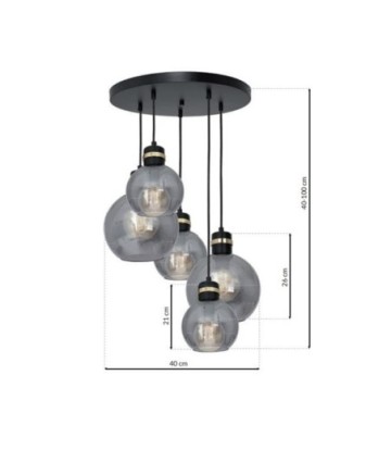 Lampa wisząca OMEGA BLACK/GOLD 5xE27  Koło