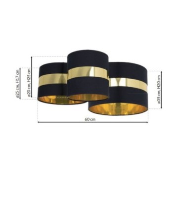 Lampa sufitowa PALMIRA BLACK / GOLD 3xE27